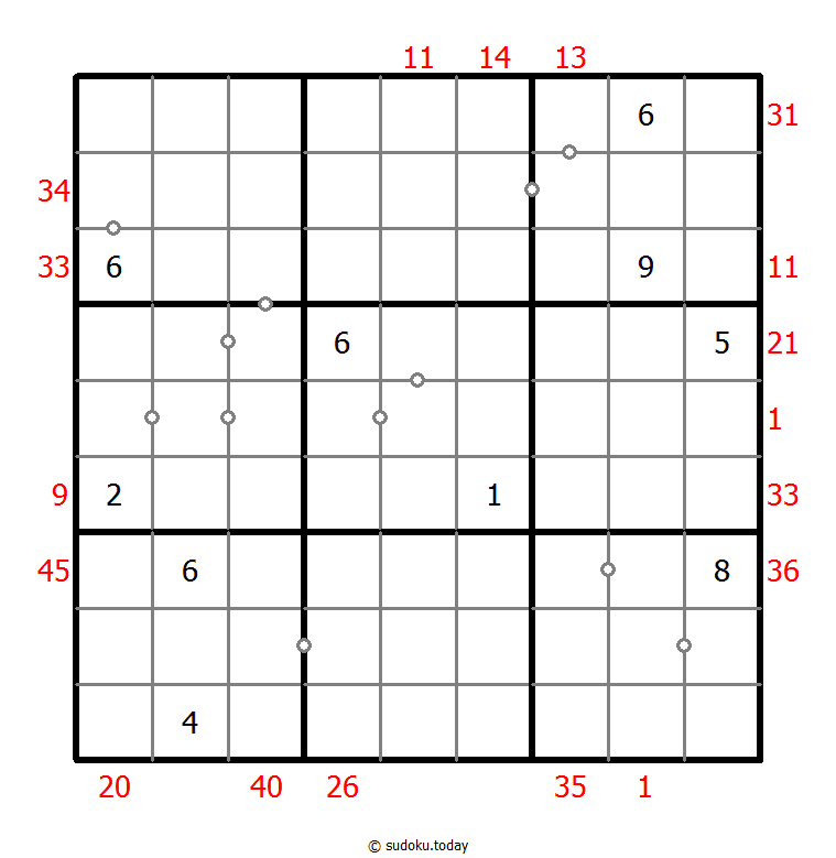 混合数独（XSum+非全标连续） #25649