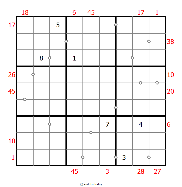 混合数独（XSum+非全标连续） #25651