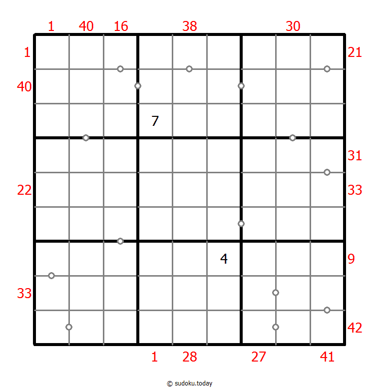 混合数独（XSum+非全标连续） #25652