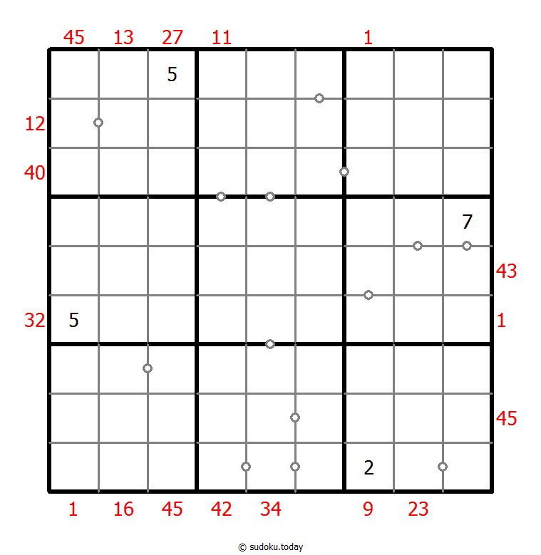 混合数独（XSum+非全标连续） #25658