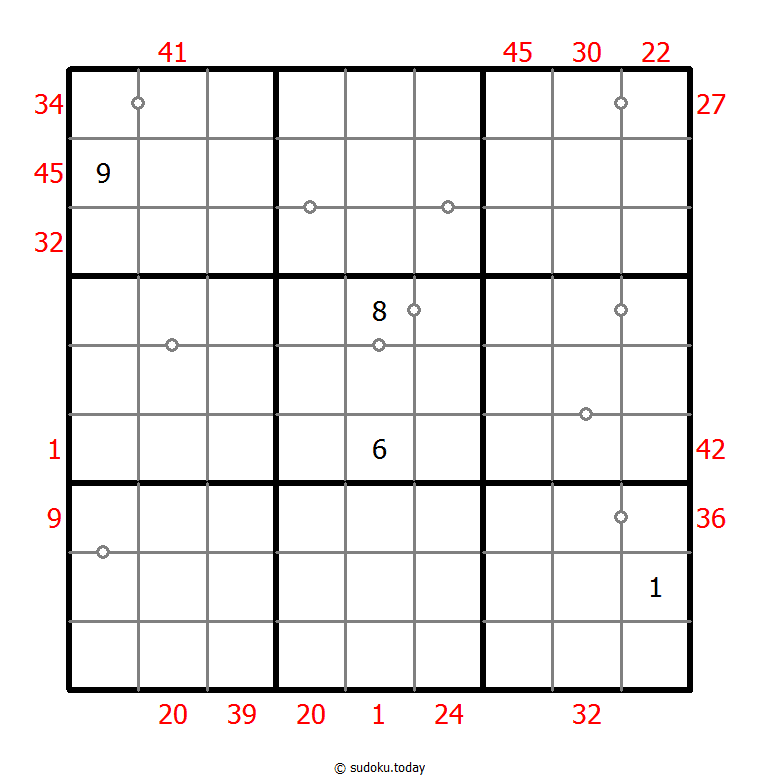 混合数独（XSum+非全标连续） #25660