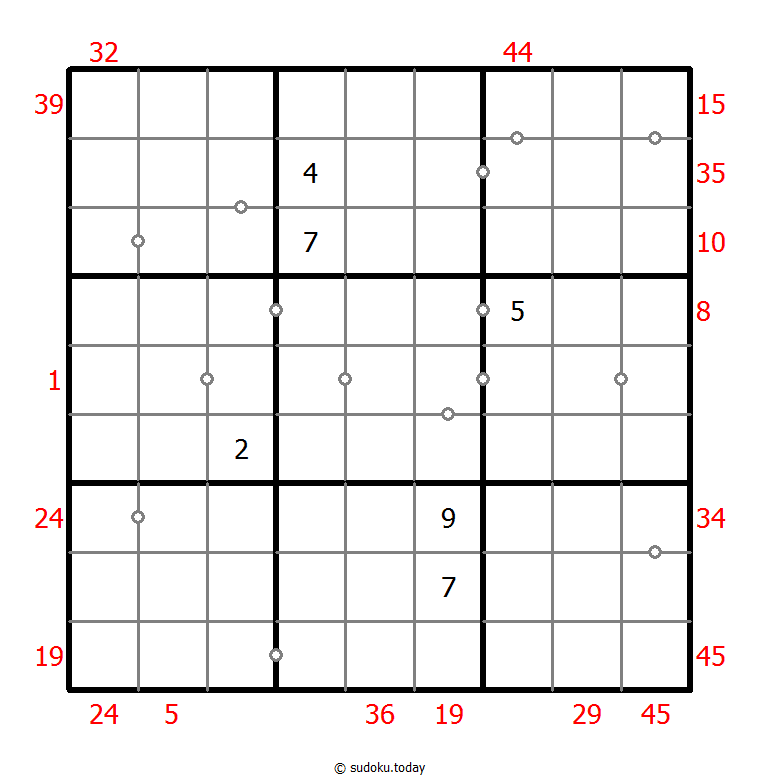 混合数独（XSum+非全标连续） #25662