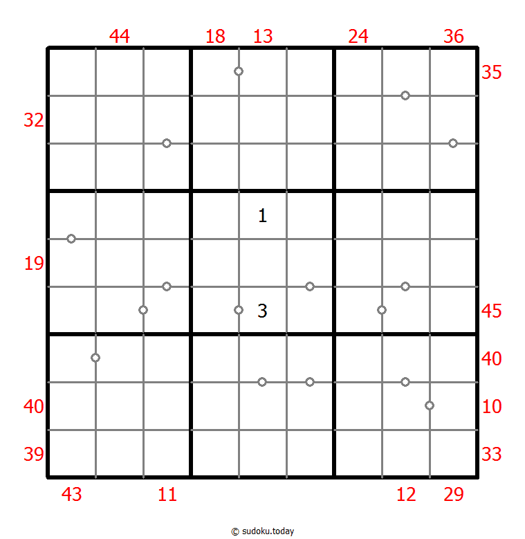 混合数独（XSum+非全标连续） #25663