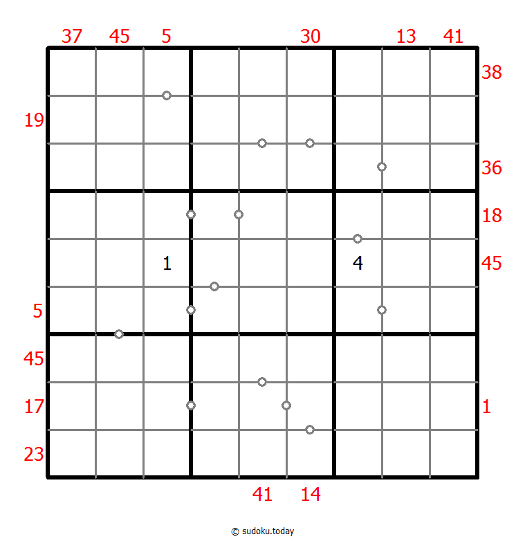 混合数独（XSum+非全标连续） #25665