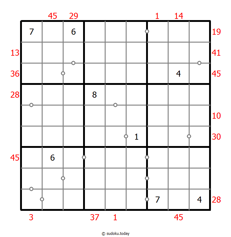 混合数独（XSum+非全标连续） #25666