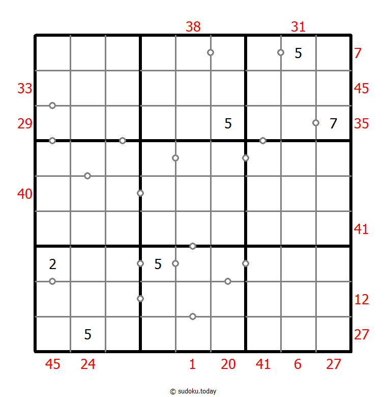混合数独（XSum+非全标连续） #25669