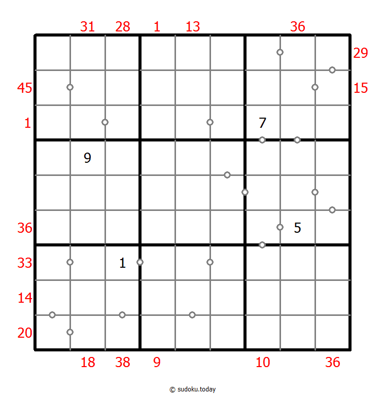 混合数独（XSum+非全标连续） #25675
