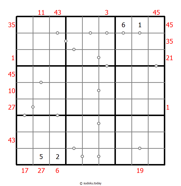 混合数独（XSum+非全标连续） #25680