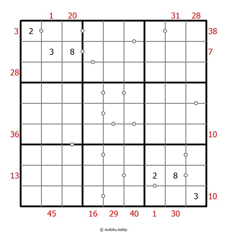 混合数独（XSum+非全标连续） #25681