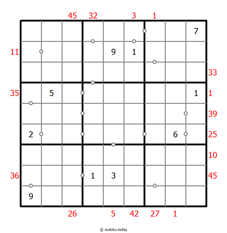 混合数独（XSum+非全标连续） #25697