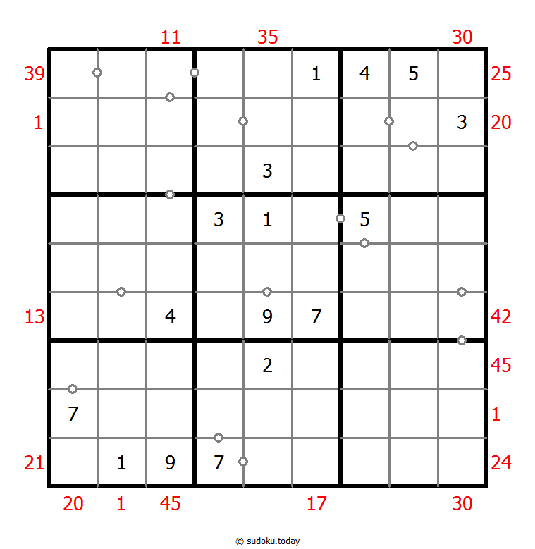 混合数独（XSum+非全标连续） #25703