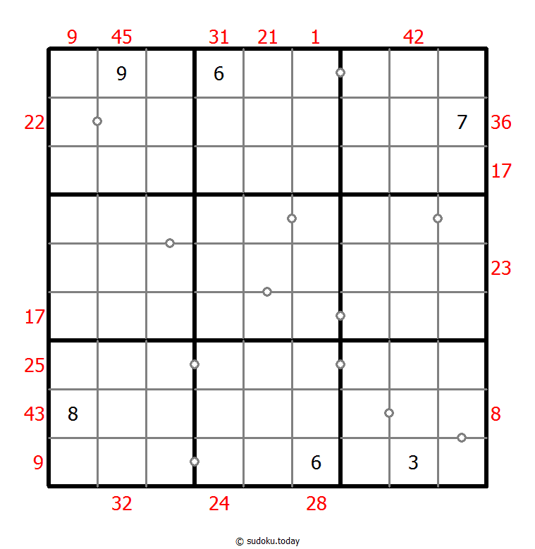 混合数独（XSum+非全标连续） #25712