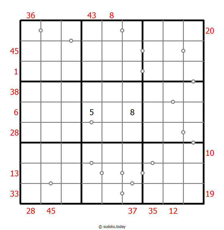 混合数独（XSum+非全标连续） #25728