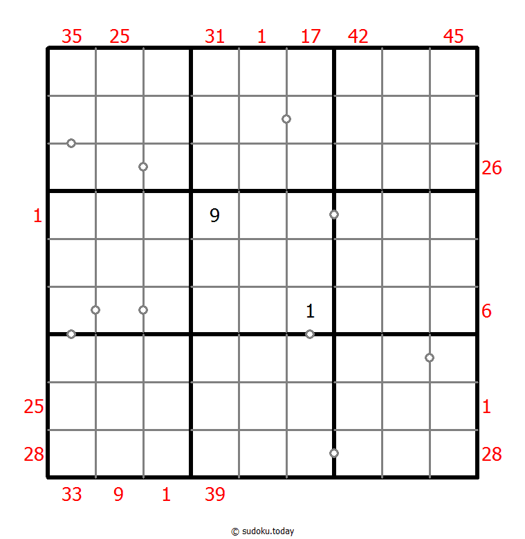 混合数独（XSum+非全标连续） #25775