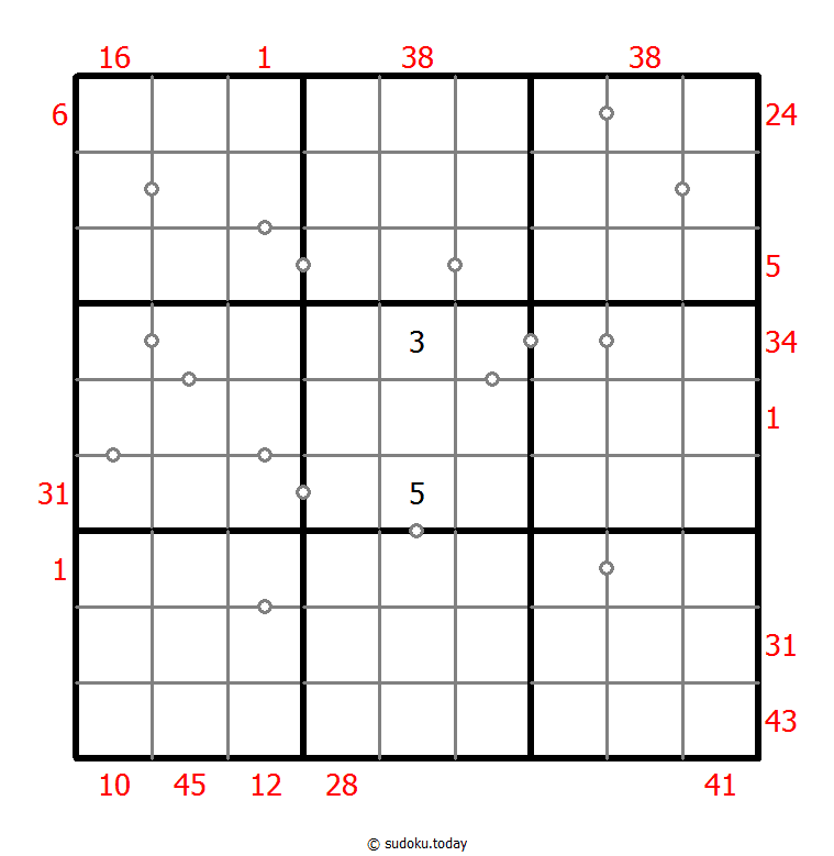 混合数独（XSum+非全标连续） #25851