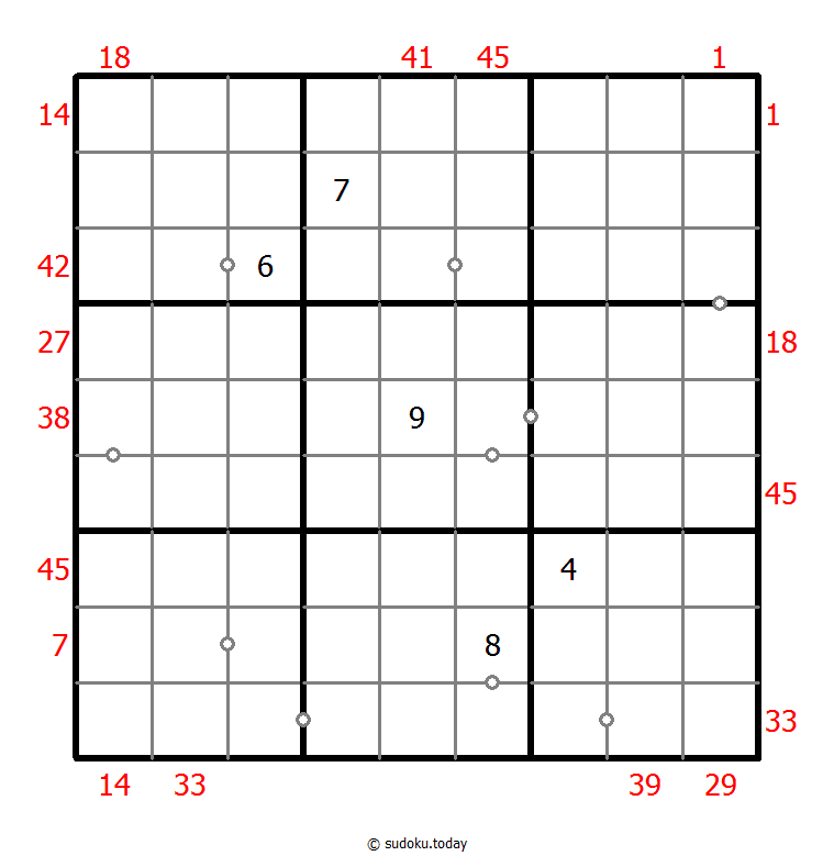 混合数独（XSum+非全标连续） #25856
