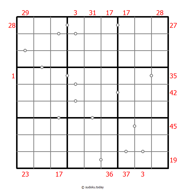混合数独（XSum+非全标连续） #25861