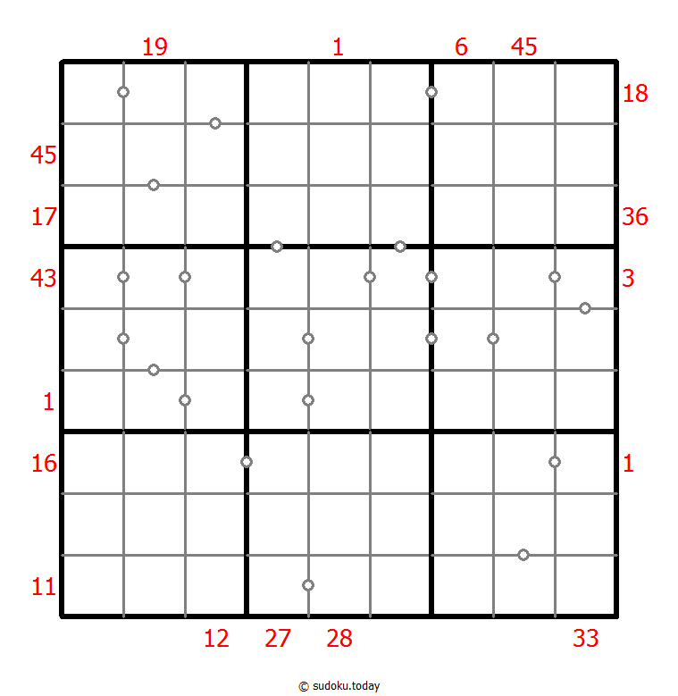 混合数独（XSum+非全标连续） #25896