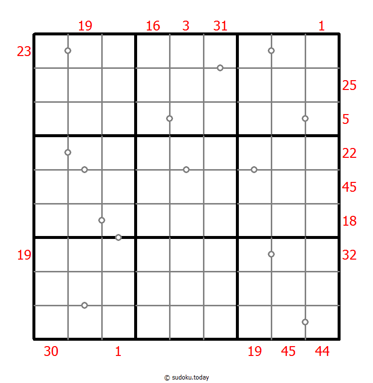 混合数独（XSum+非全标连续） #25900