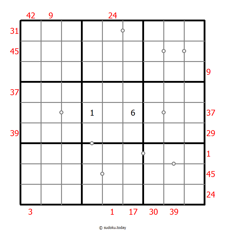混合数独（XSum+非全标连续） #25938