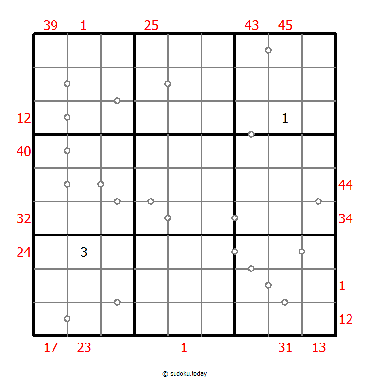 混合数独（XSum+非全标连续） #25947