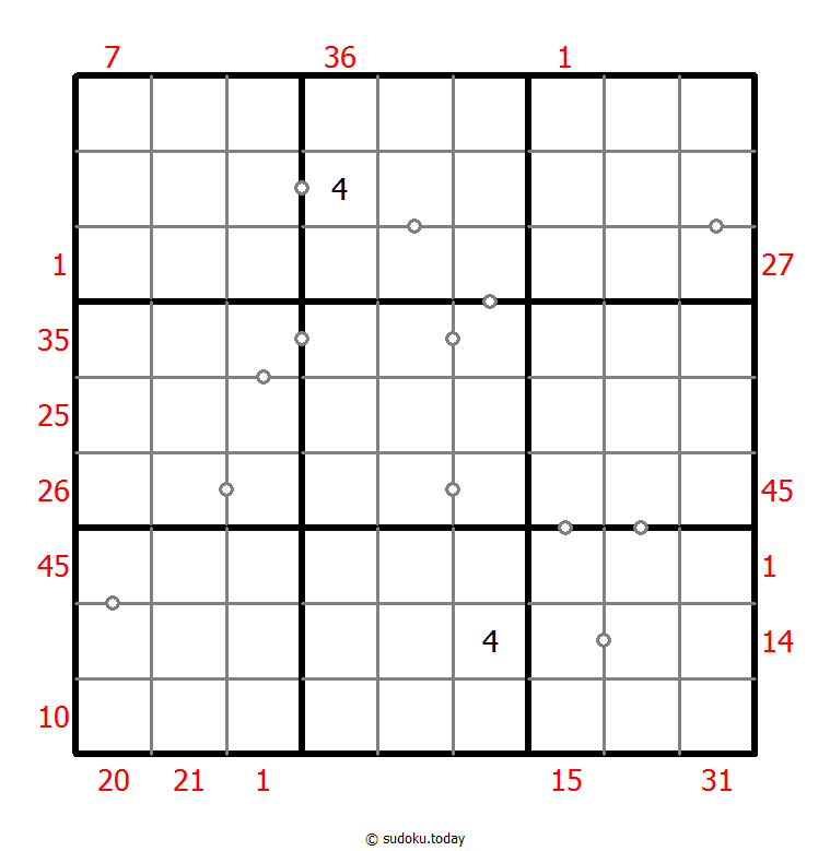 混合数独（XSum+非全标连续） #25962