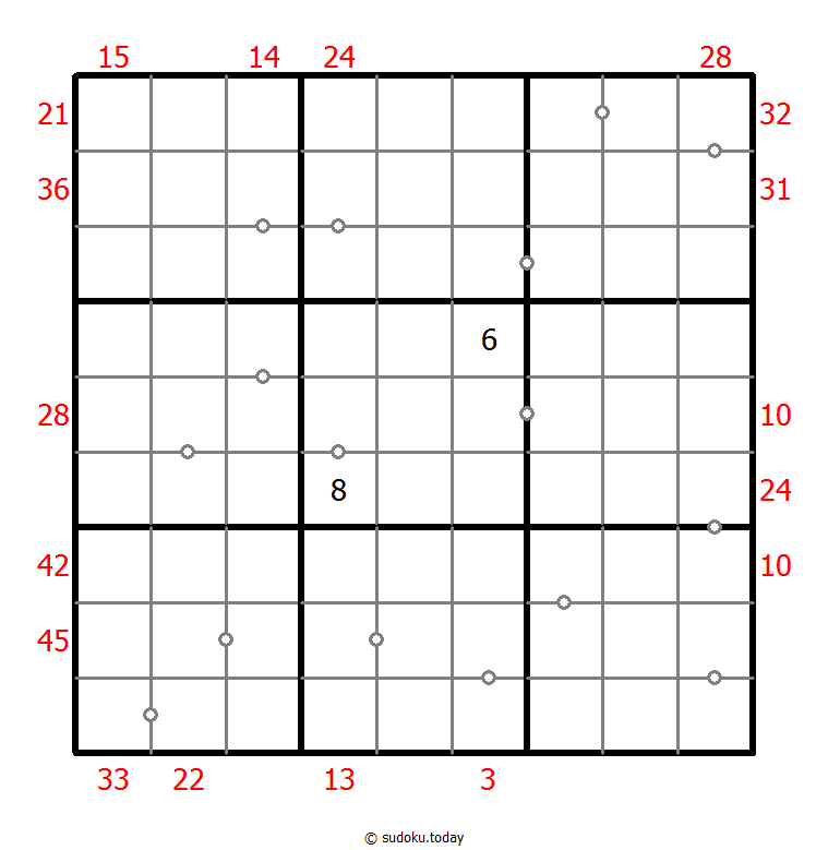 混合数独（XSum+非全标连续） #25984