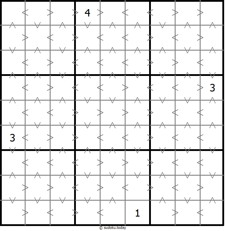 Greater Than Sudoku 2025年12月09日