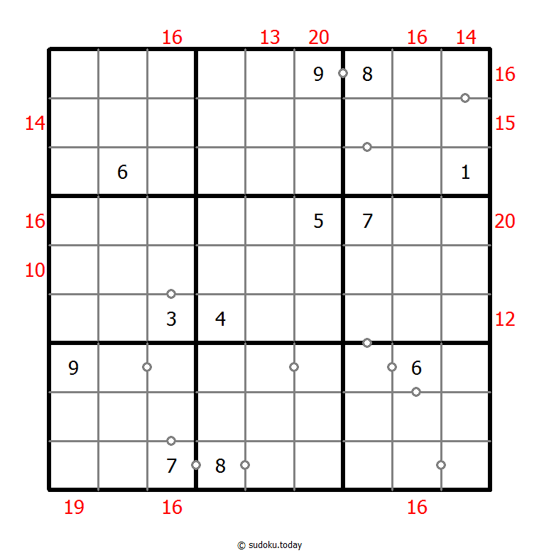 Hybrid Sudoku ( Consecutive Pairs + Sum Frame ) 2026年01月08日