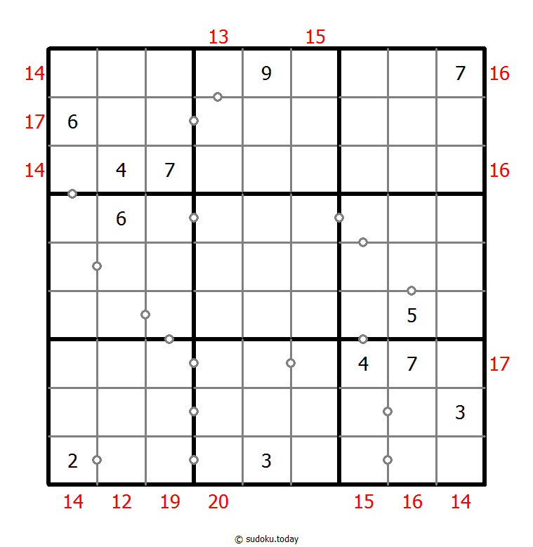 混合数独（非全标连续+边框和） #22665