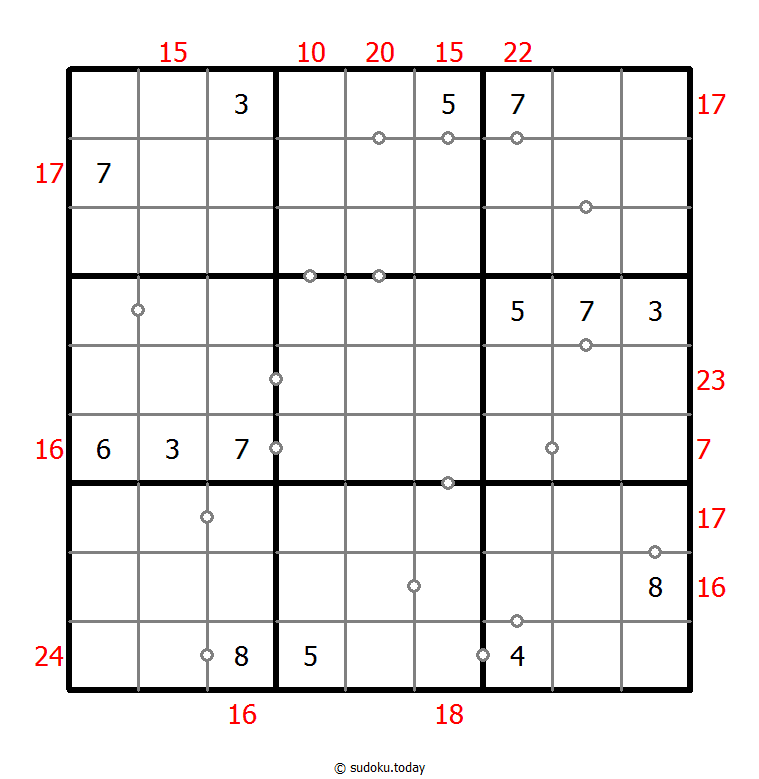 Hybrid Sudoku ( Consecutive Pairs + Sum Frame ) 2026年01月06日