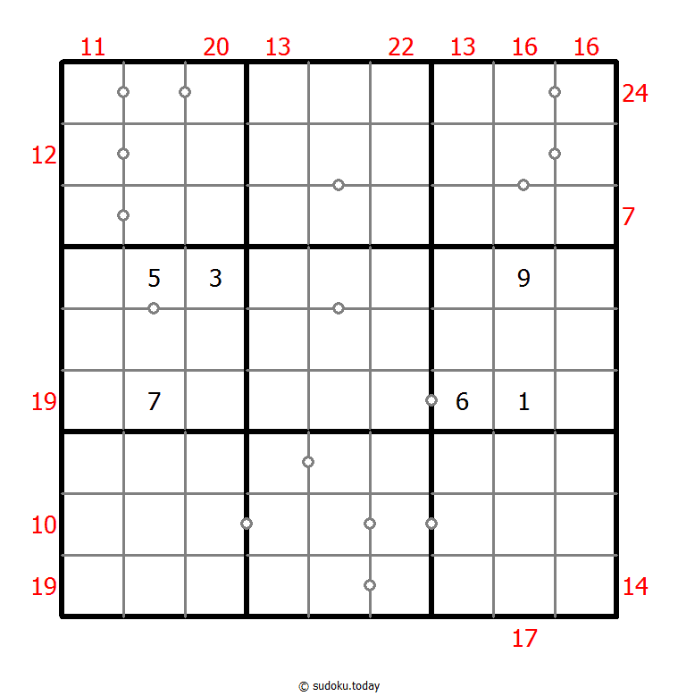 混合数独（非全标连续+边框和） #23970