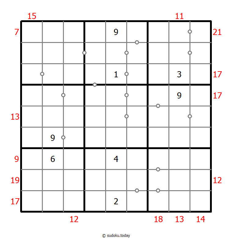 混合数独（非全标连续+边框和） #23986
