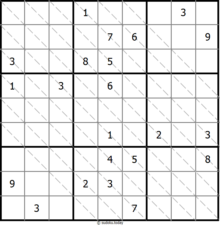 多对角线数独 #13423