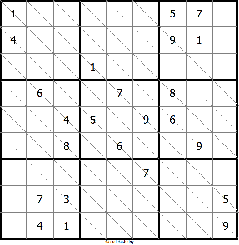 多对角线数独 #13474