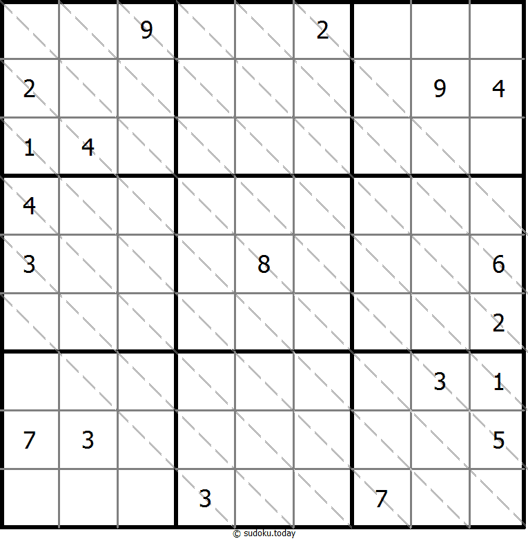 多对角线数独 #13486