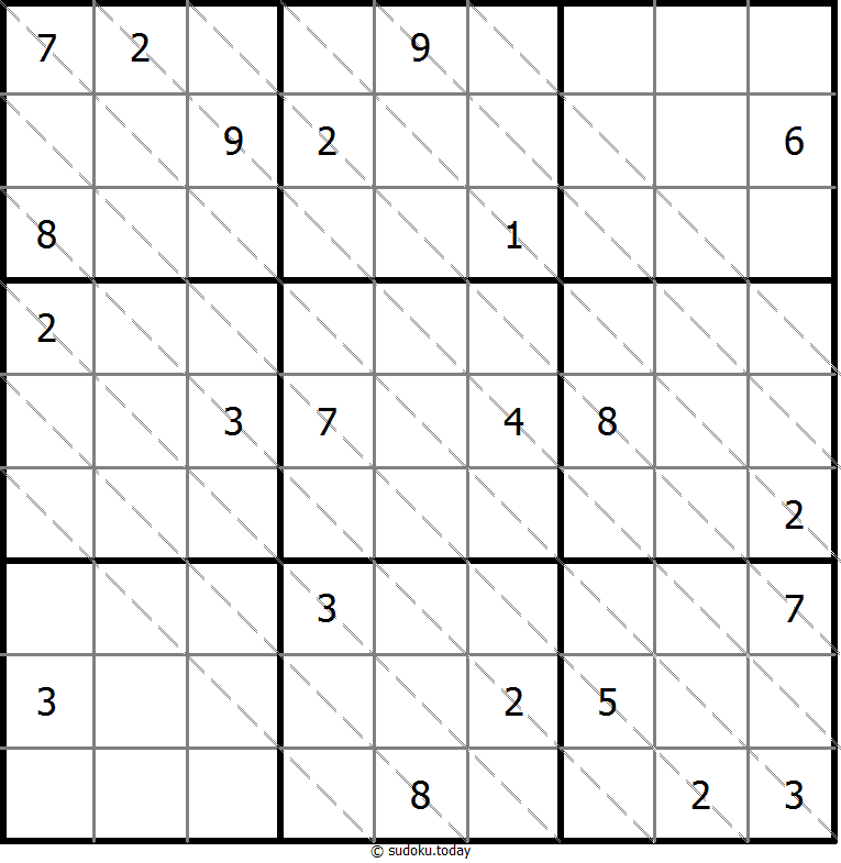 多对角线数独 #13521