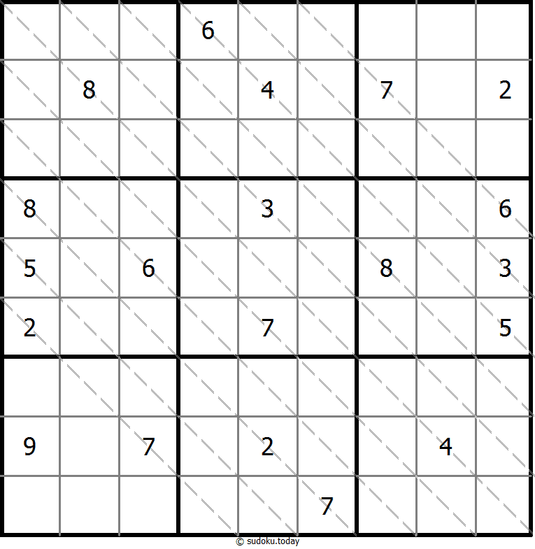 多对角线数独 #13545