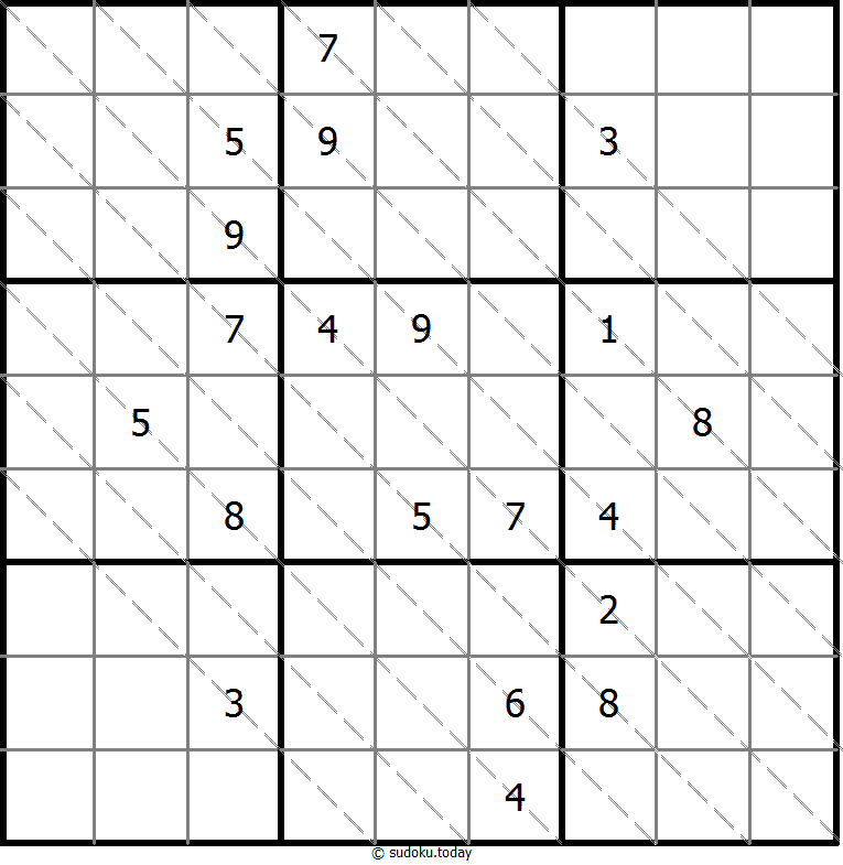 多对角线数独 #13565