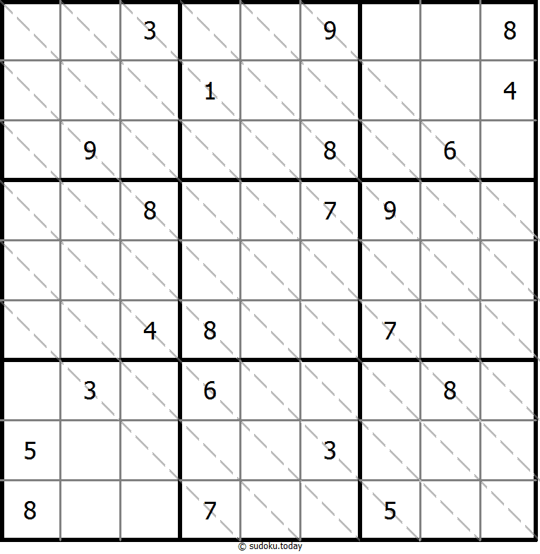 多对角线数独 #13602