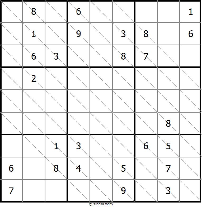 多对角线数独 #13686