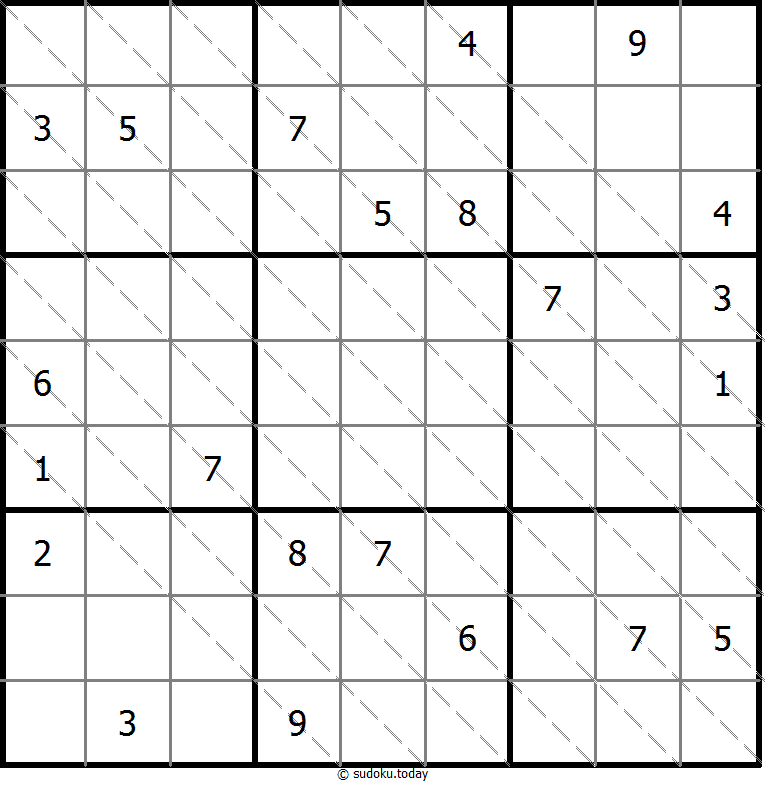 多对角线数独 #13689