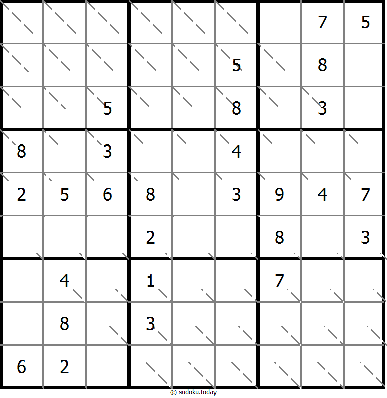 多对角线数独 #13715