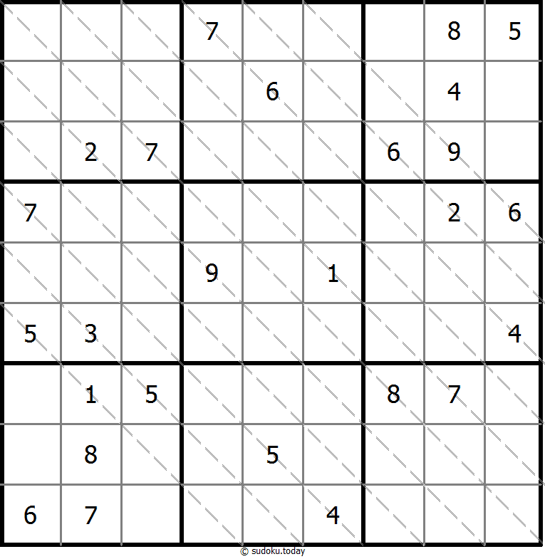 多对角线数独 #13739