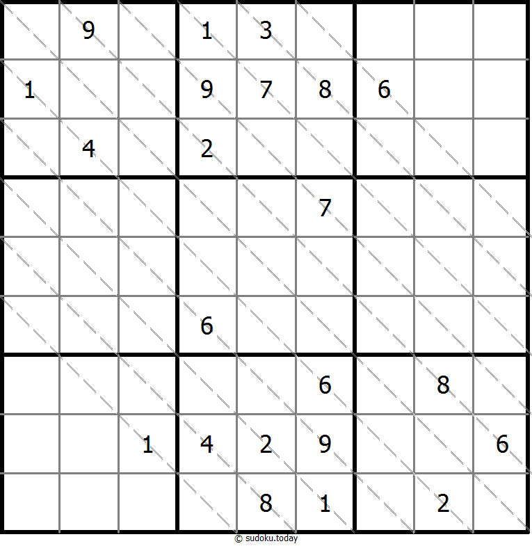 多对角线数独 #13758
