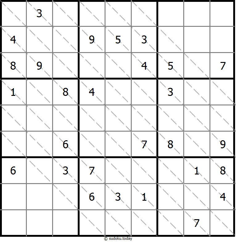 多对角线数独 #13764
