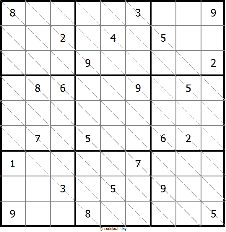 多对角线数独 #13769