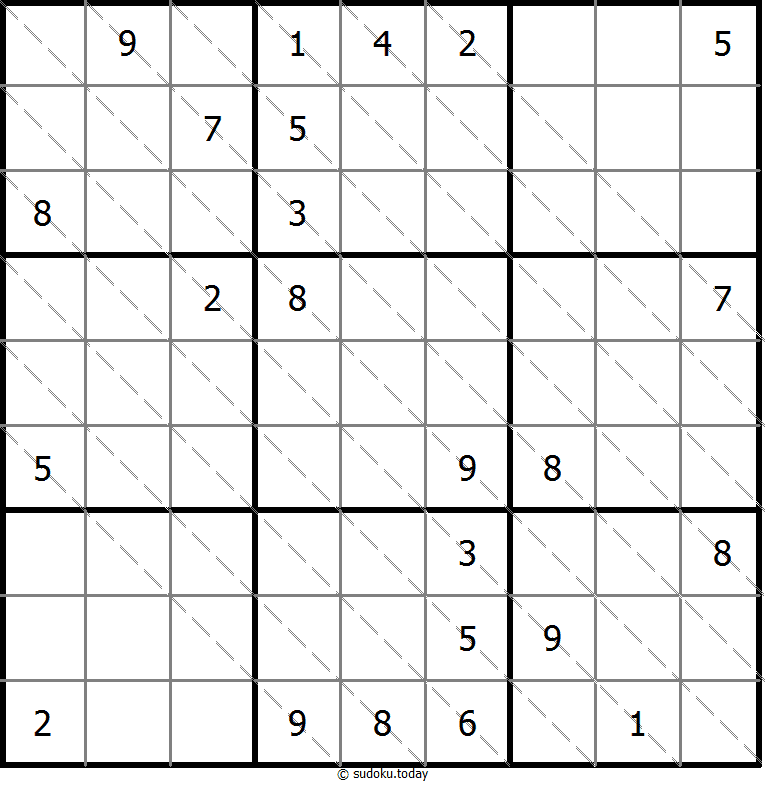 多对角线数独 #13779