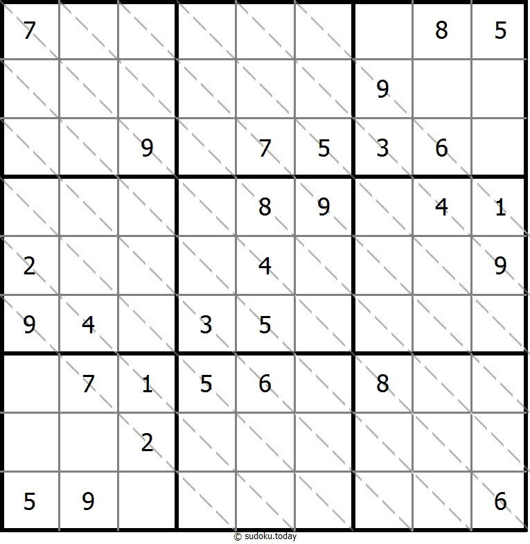 多对角线数独 #20477