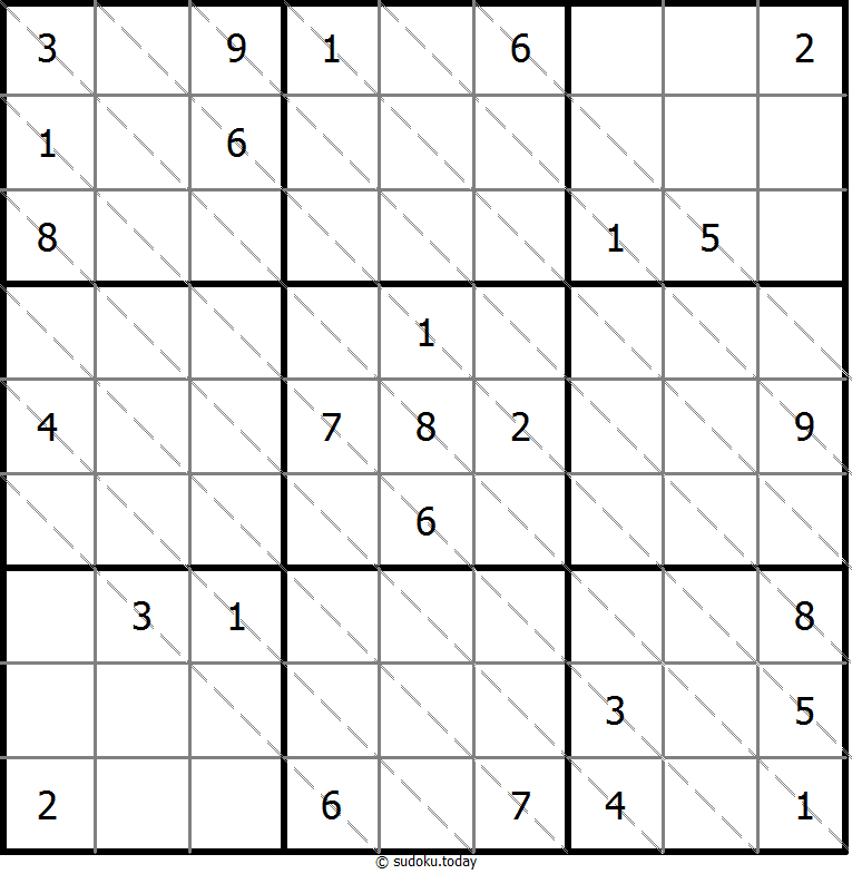 多对角线数独 #20480